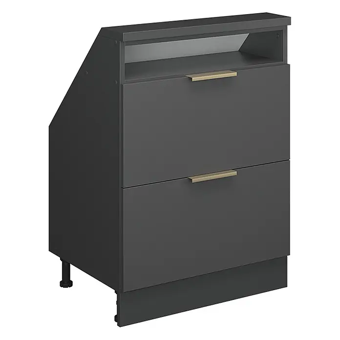 Küchenschrank für Dachschrägen R-Line 60 cm Anthrazit-Gold Art.-Nr. 60623 - 
