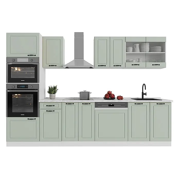 Küchenzeile R-Line 300 cm Mint Landhaus Art.-Nr. 70895 - 