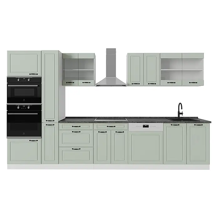 Küchenzeile R-Line 350 cm Mint Landhaus Art.-Nr. 70941 - 