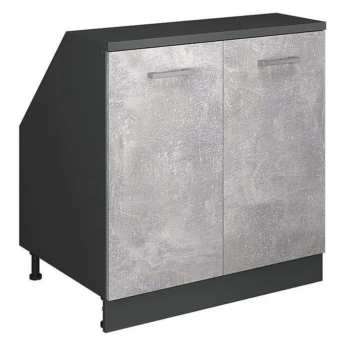 Küchenschrank für Dachschrägen R-Line 80 cm Beton Art.-Nr. 60540 - 