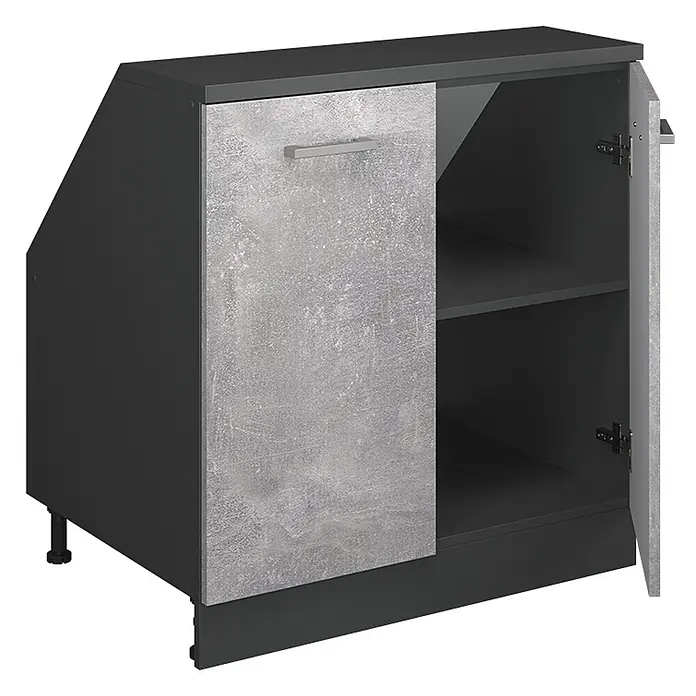 Küchenschrank für Dachschrägen R-Line 80 cm Beton Art.-Nr. 60540 - 