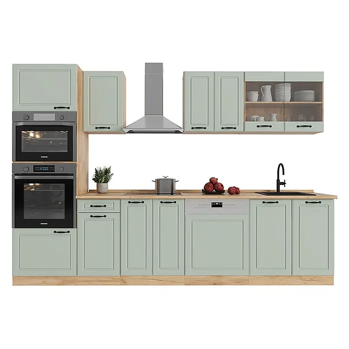 Küchenzeile R-Line 300 cm Mint Landhaus Art.-Nr. 70878 - 