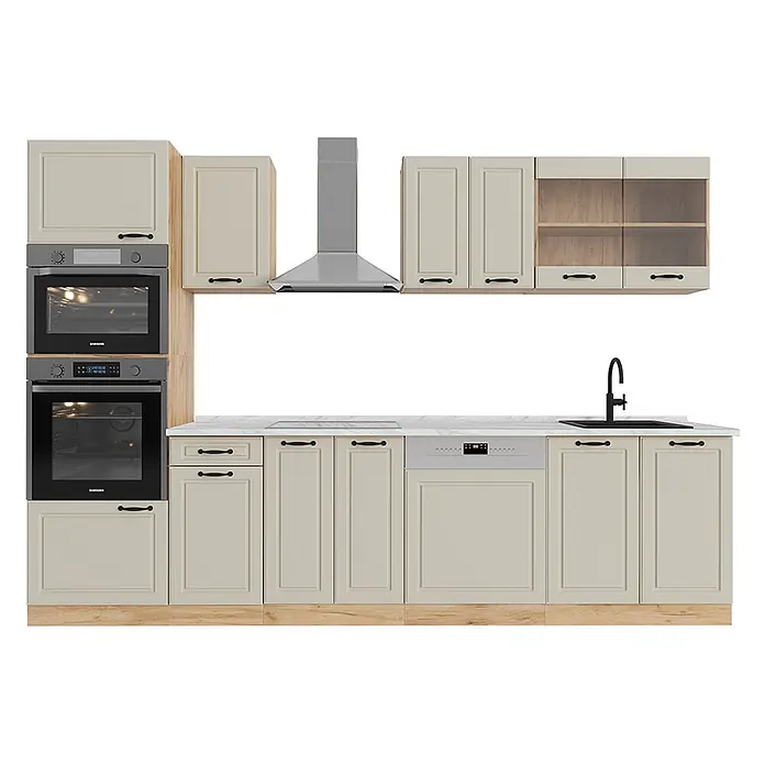 Küchenzeile R-Line 300 cm Sand Landhaus Art.-Nr. 70888 - 