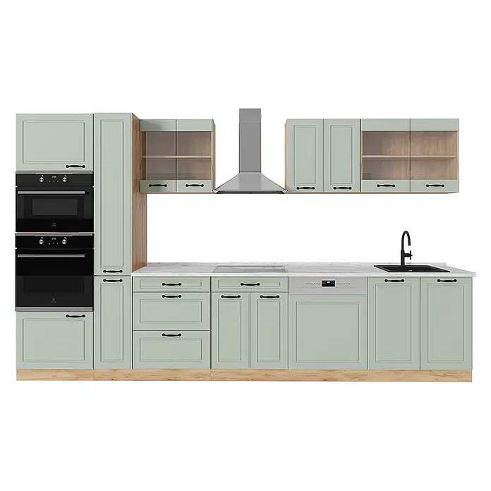 Küchenzeile R-Line 350 cm Mint Landhaus Art.-Nr. 70934 - 