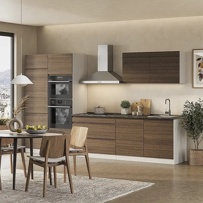 Küchenzeile R-Line 340 cm Tabak-Walnuss Art.-Nr. 70602 - 