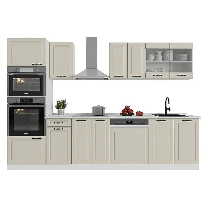 Küchenzeile R-Line 300 cm Sand Landhaus Art.-Nr. 70904 - 