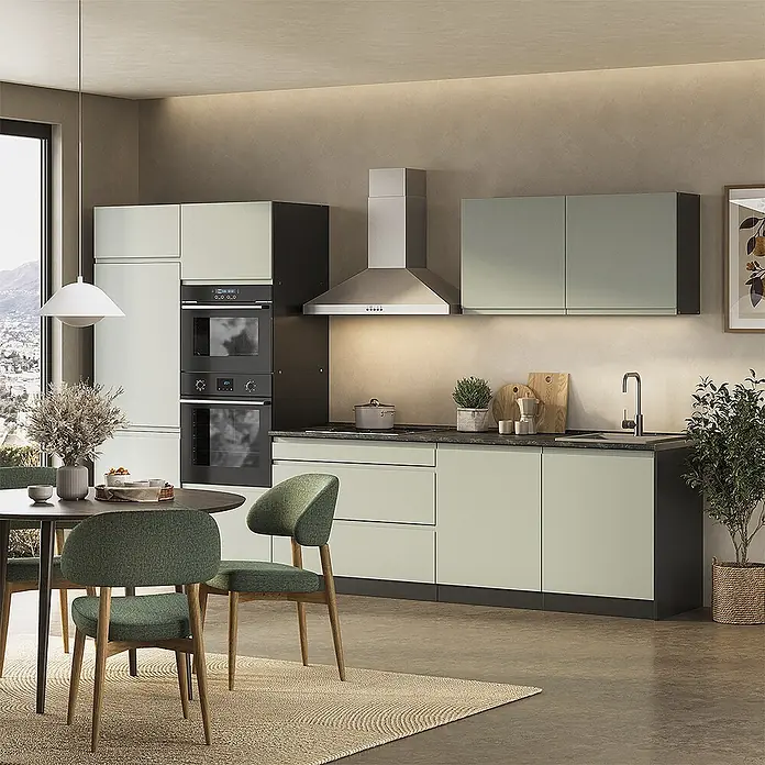 Küchenzeile R-Line 340 cm Pastellgrün Art.-Nr. 70593 - 