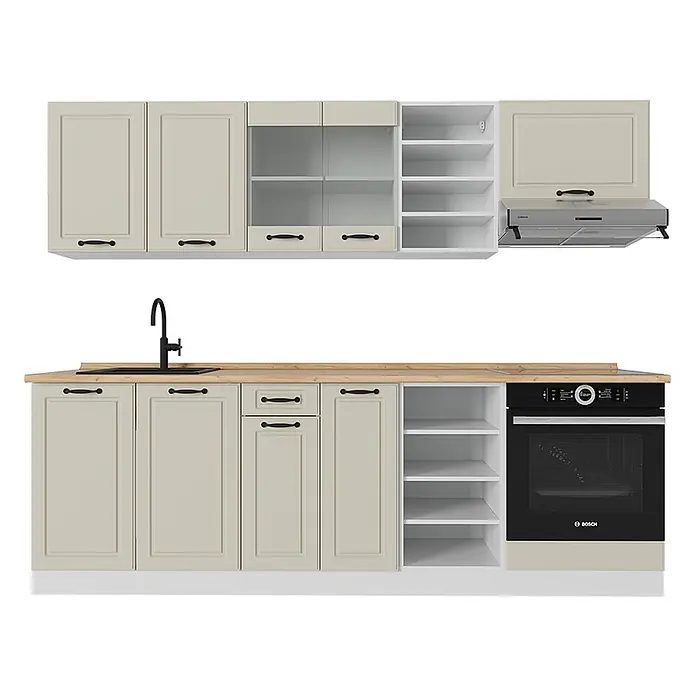Küchenzeile R-Line 240 cm Sand Landhaus Art.-Nr. 70871 - 
