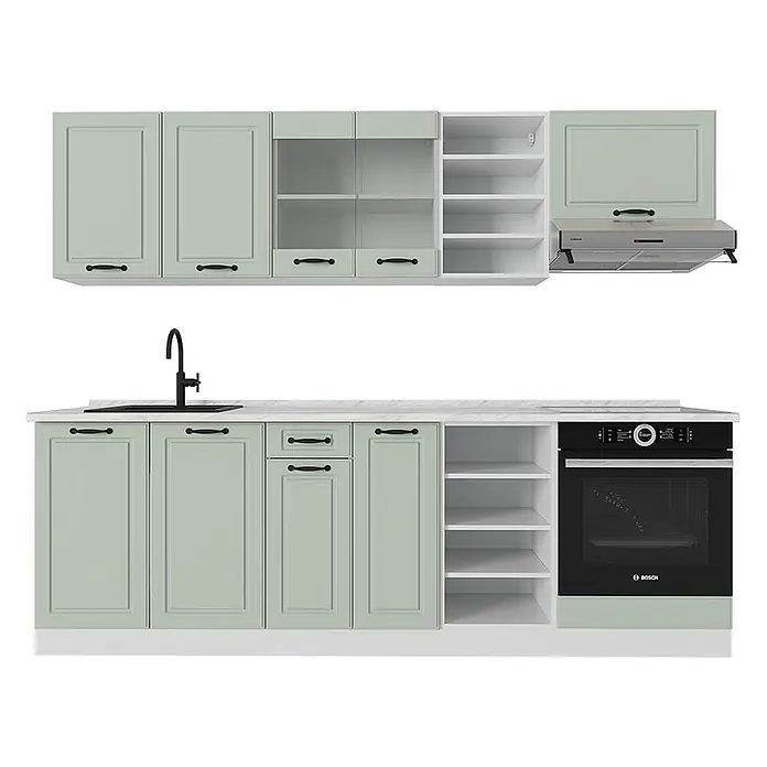 Küchenzeile R-Line 240 cm Mint Landhaus Art.-Nr. 70868 - 