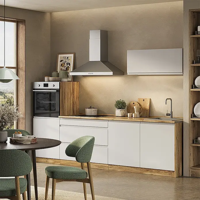 Küchenzeile R-Line 280 cm Weiß Art.-Nr. 70611 - 