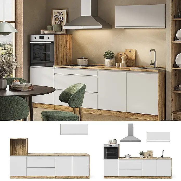 Küchenzeile R-Line 280 cm Weiß Art.-Nr. 70611 - 