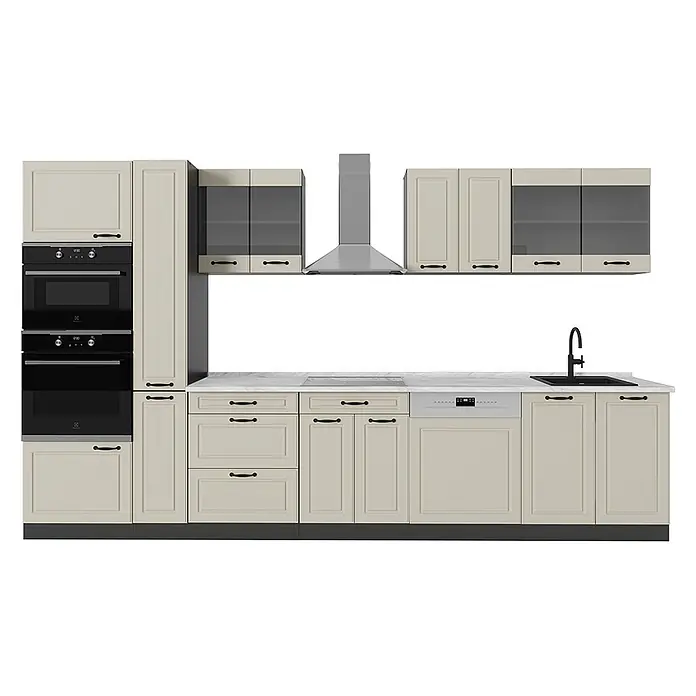 Küchenzeile R-Line 350 cm Sand Landhaus Art.-Nr. 70932 - 