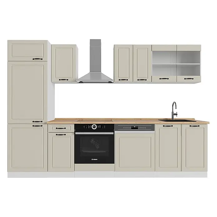 Küchenzeile R-Line 300 cm Sand Landhaus Art.-Nr. 70899 - 