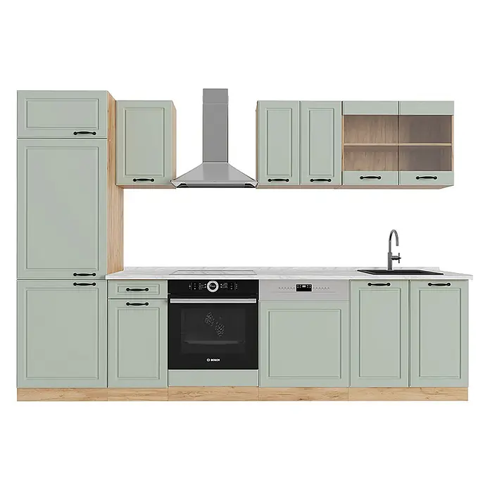 Küchenzeile R-Line 300 cm Mint Landhaus Art.-Nr. 70876 - 