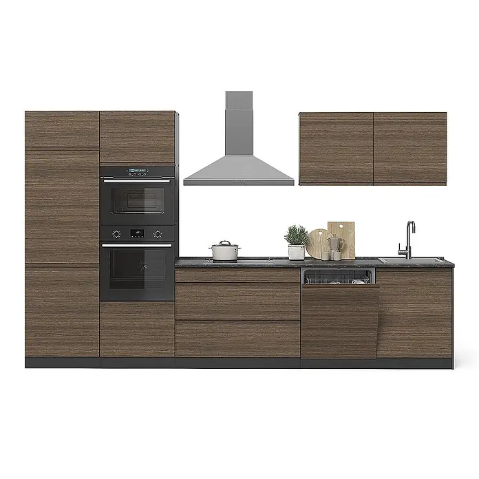 Küchenzeile R-Line 340 cm Tabak-Walnuss Art.-Nr. 70594 - 