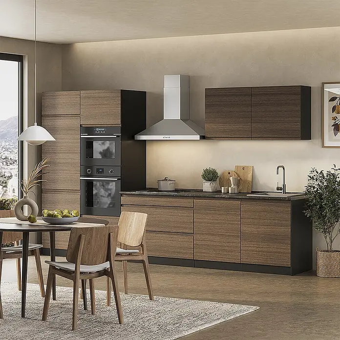 Küchenzeile R-Line 340 cm Tabak-Walnuss Art.-Nr. 70594 - 