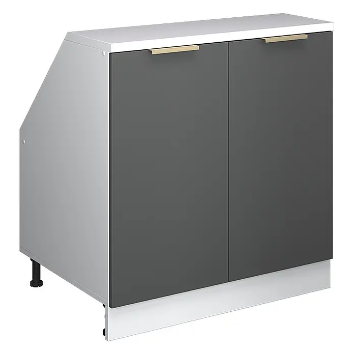 Küchenschrank für Dachschrägen R-Line 80 cm Anthrazit-Gold Art.-Nr. 60675 - 