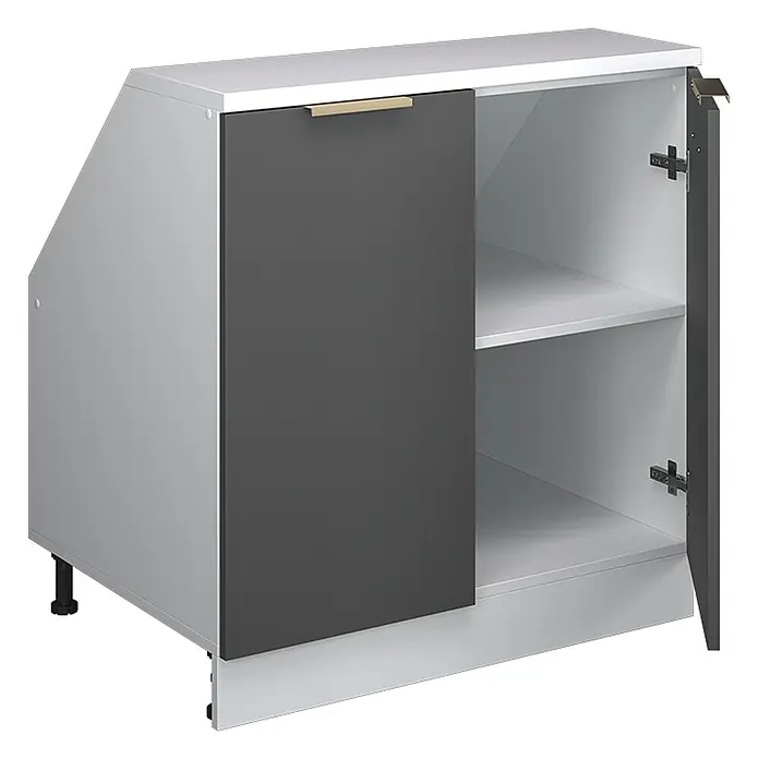 Küchenschrank für Dachschrägen R-Line 80 cm Anthrazit-Gold Art.-Nr. 60675 - 