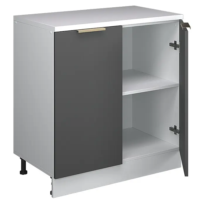 Küchenschrank für Dachschrägen R-Line 80 cm Anthrazit-Gold Art.-Nr. 61814 - 