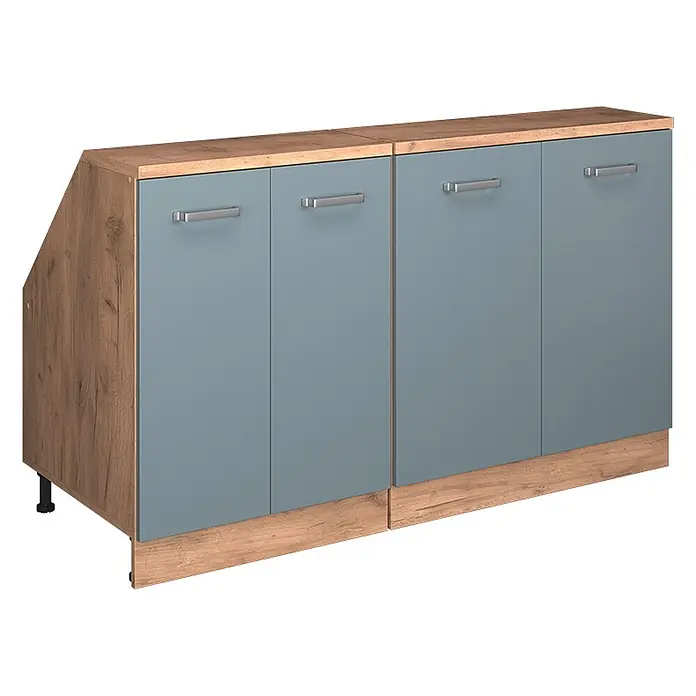 Küchenschrank für Dachschrägen R-Line 140 cm Blau-Grau Art.-Nr. 60059 - 
