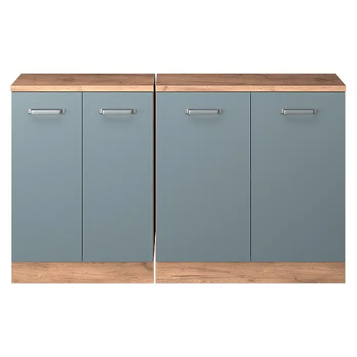 Küchenschrank für Dachschrägen R-Line 140 cm Blau-Grau Art.-Nr. 60059 - 