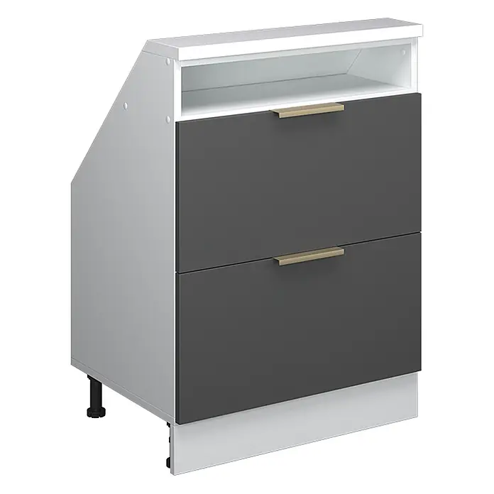 Küchenschrank für Dachschrägen R-Line 60 cm Anthrazit-Gold Art.-Nr. 60627 - 