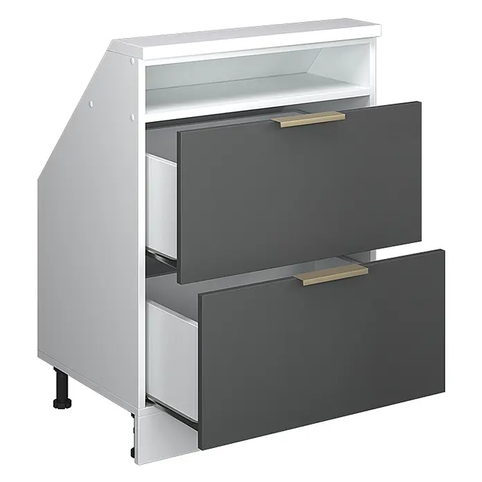 Küchenschrank für Dachschrägen R-Line 60 cm Anthrazit-Gold Art.-Nr. 60627 - 
