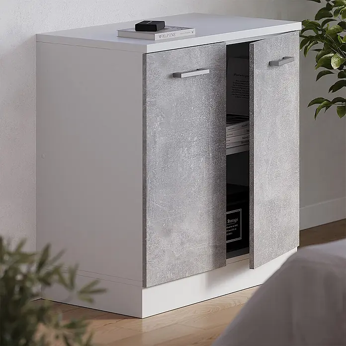 Küchenschrank für Dachschrägen R-Line 80 cm Beton Art.-Nr. 61818 - 