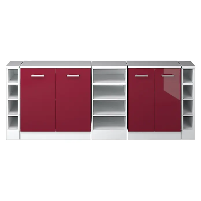 Küchenschrank für Dachschrägen R-Line 210 cm Rot Hochglanz Art.-Nr. 60144 - 