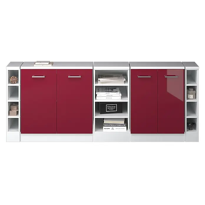 Küchenschrank für Dachschrägen R-Line 210 cm Rot Hochglanz Art.-Nr. 60144 - 