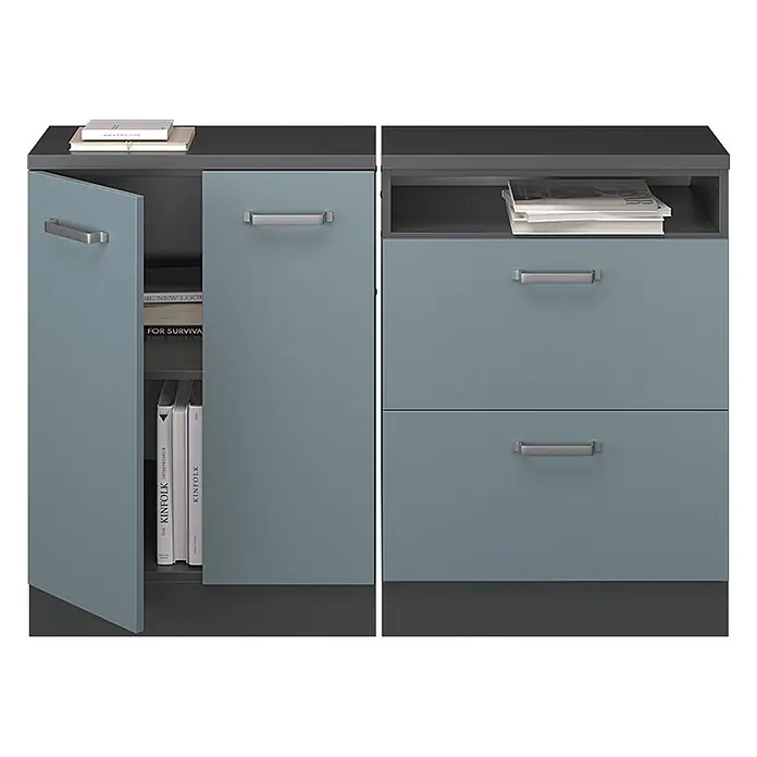 Küchenschrank für Dachschrägen R-Line 120 cm Blau-Grau Art.-Nr. 60247 - 