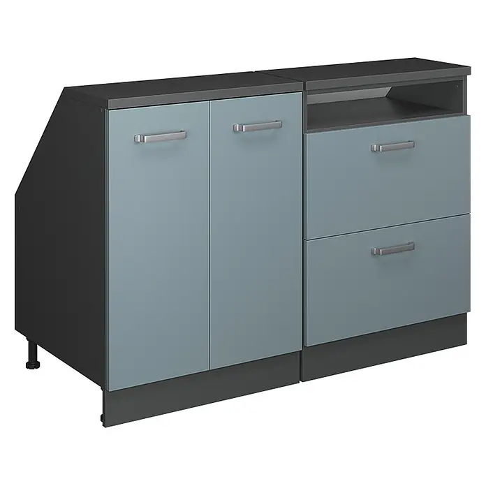 Küchenschrank für Dachschrägen R-Line 120 cm Blau-Grau Art.-Nr. 60247 - 