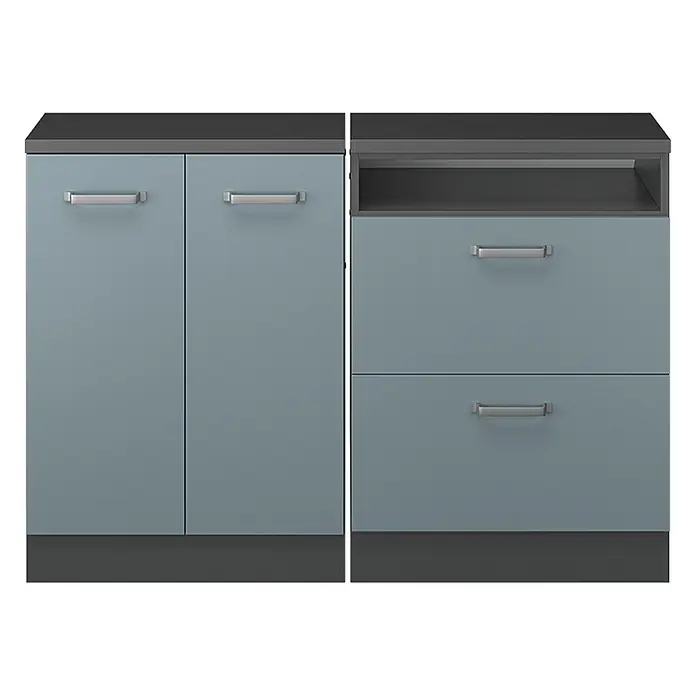 Küchenschrank für Dachschrägen R-Line 120 cm Blau-Grau Art.-Nr. 60247 - 
