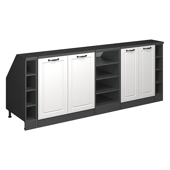 Küchenschrank für Dachschrägen R-Line 210 cm Weiß Landhaus Art.-Nr. 60026 - 