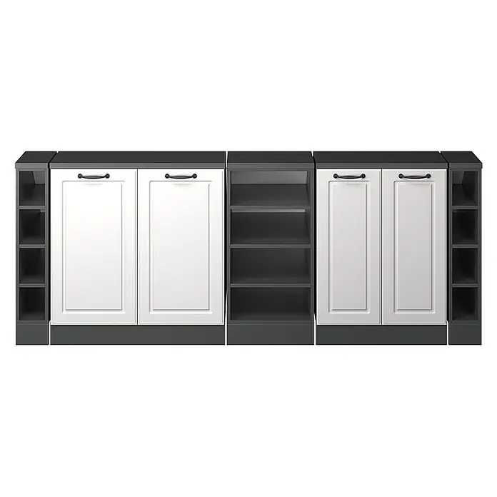 Küchenschrank für Dachschrägen R-Line 210 cm Weiß Landhaus Art.-Nr. 60026 - 
