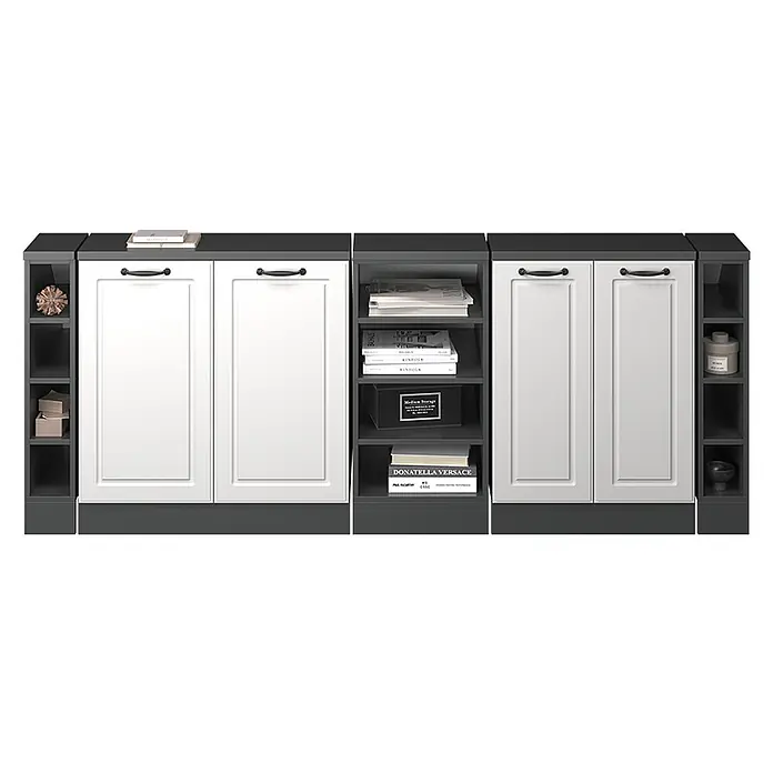 Küchenschrank für Dachschrägen R-Line 210 cm Weiß Landhaus Art.-Nr. 60026 - 
