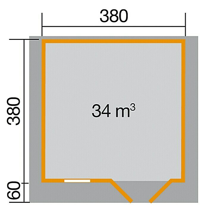 Weka Blockbohlenhaus Rom (28 mm, 14,44 m², Satteldach)