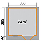 Weka Blockbohlenhaus Rom (28 mm, 14,44 m², Satteldach)