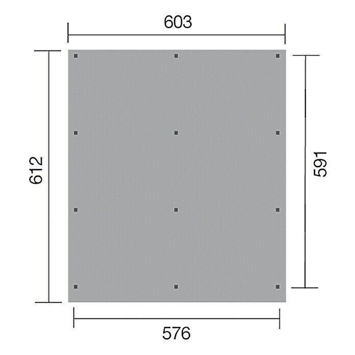 Weka Carport Optima Duo6,12 x 6,03 m, Einfahrtshöhe: 2,15 m, Schneelast: 125 kg/m² View From Above