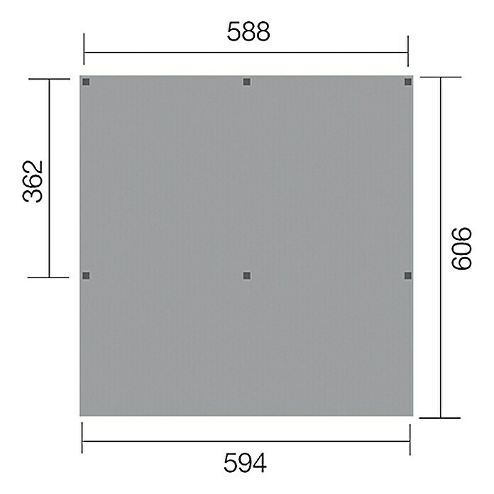 Weka Carport6,06 x 5,94 m, Einfahrtshöhe: 2,41 m vorne View From Above