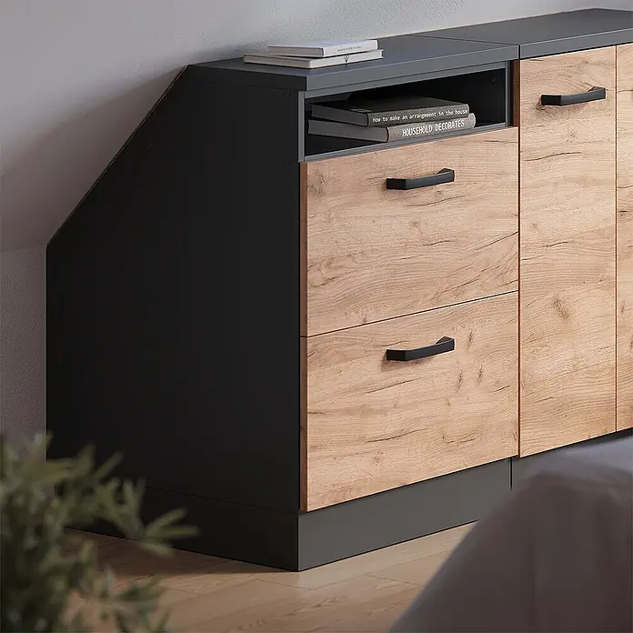 Küchenschrank für Dachschrägen R-Line 60 cm Goldkraft Eiche Art.-Nr. 60345 - 