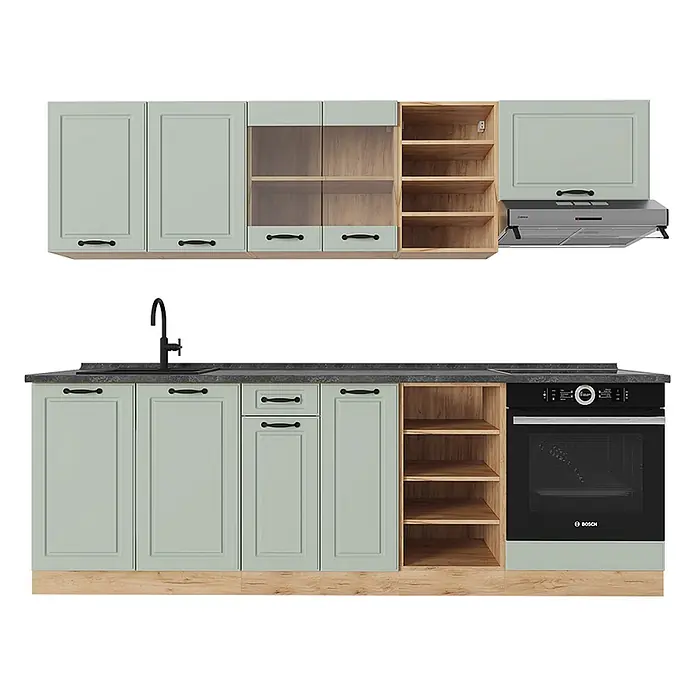Küchenzeile R-Line 240 cm Mint Landhaus Art.-Nr. 70858 - 