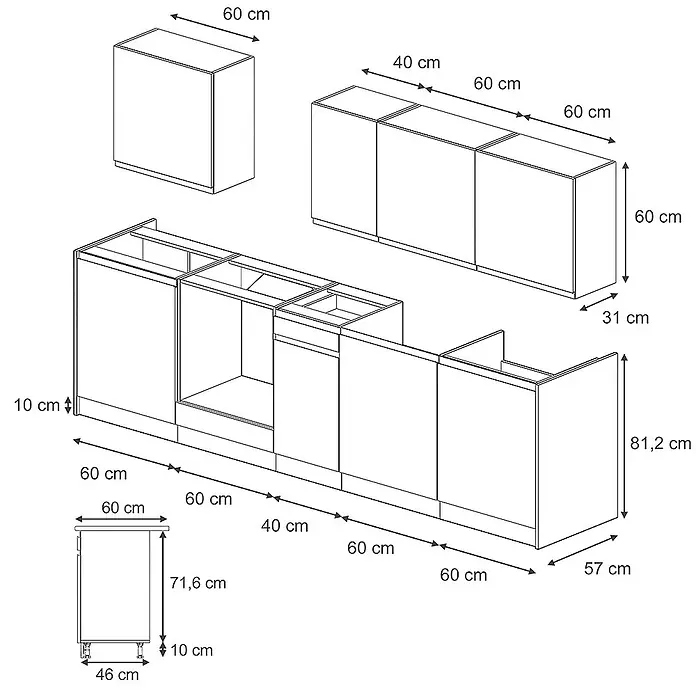 Küchenzeile R-Line 280 cm Anthrazit Art.-Nr. 70584 - 