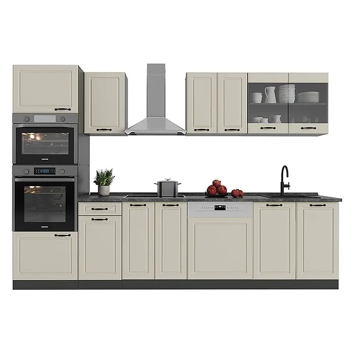 Küchenzeile R-Line 300 cm Sand Landhaus Art.-Nr. 70921 - 