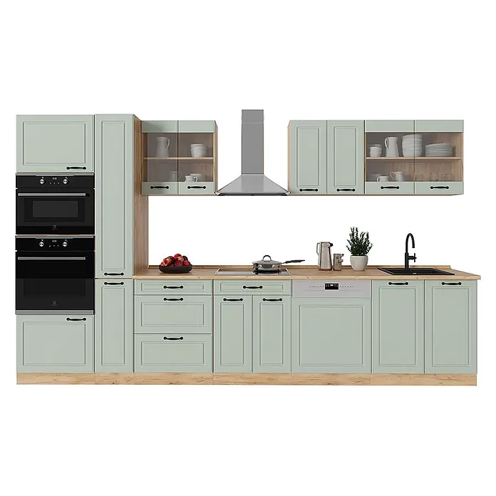 Küchenzeile R-Line 350 cm Mint Landhaus Art.-Nr. 70934 - 