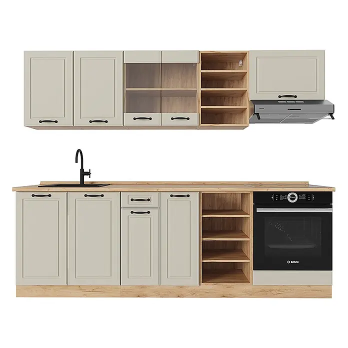 Küchenzeile R-Line 240 cm Sand Landhaus Art.-Nr. 70863 - 