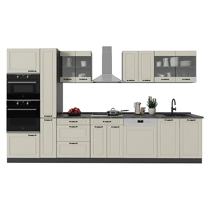 Küchenzeile R-Line 350 cm Sand Landhaus Art.-Nr. 70932 - 