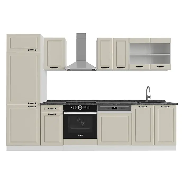 Küchenzeile R-Line 300 cm Sand Landhaus Art.-Nr. 70901 - 