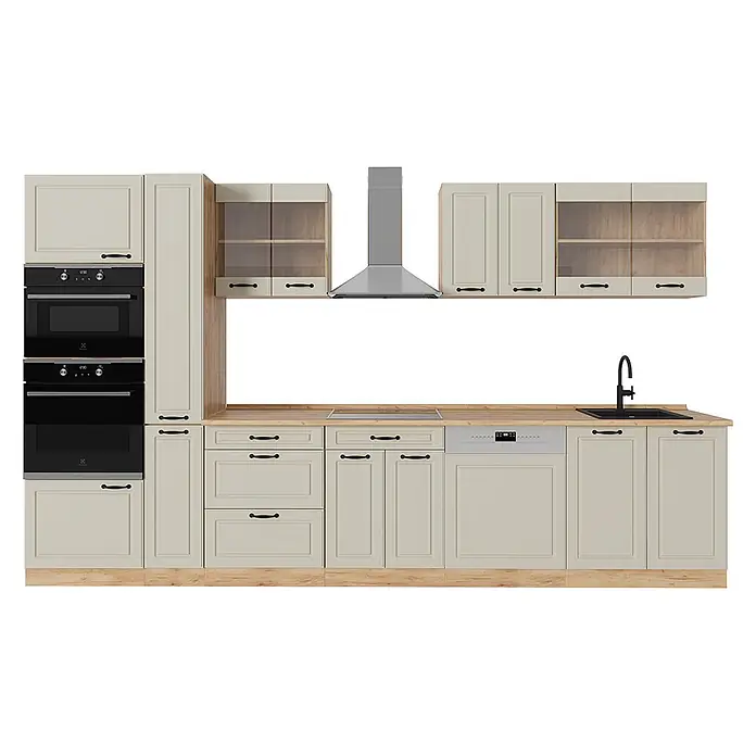 Küchenzeile R-Line 350 cm Sand Landhaus Art.-Nr. 70925 - 
