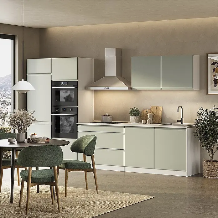 Küchenzeile R-Line 340 cm Pastellgrün Art.-Nr. 70601 - 